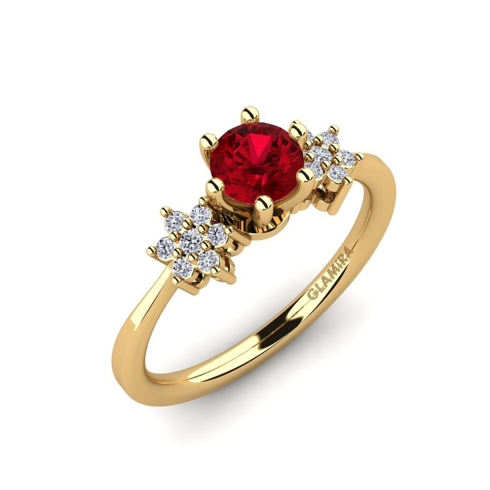 Red Zirconia Engagement Ring Eila
