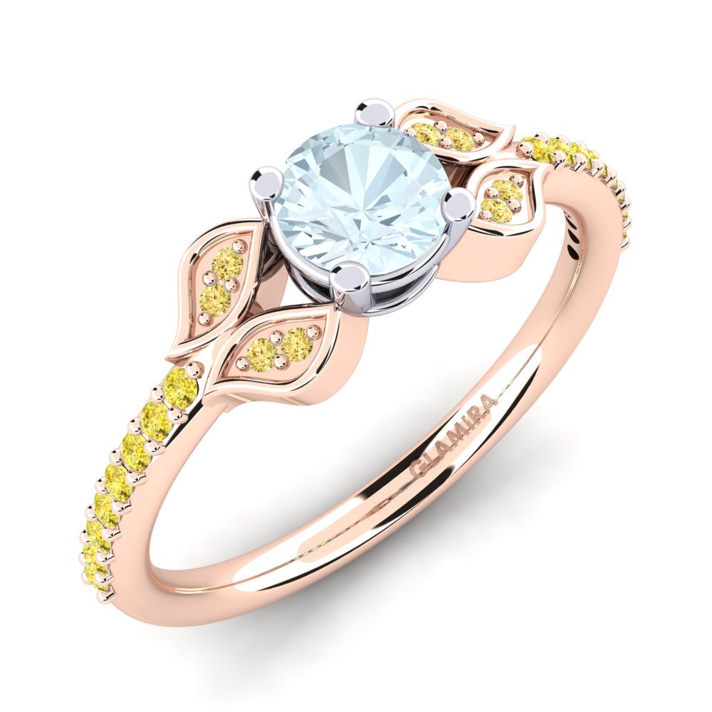 14ct Rose / White Gold Engagement Ring Elide