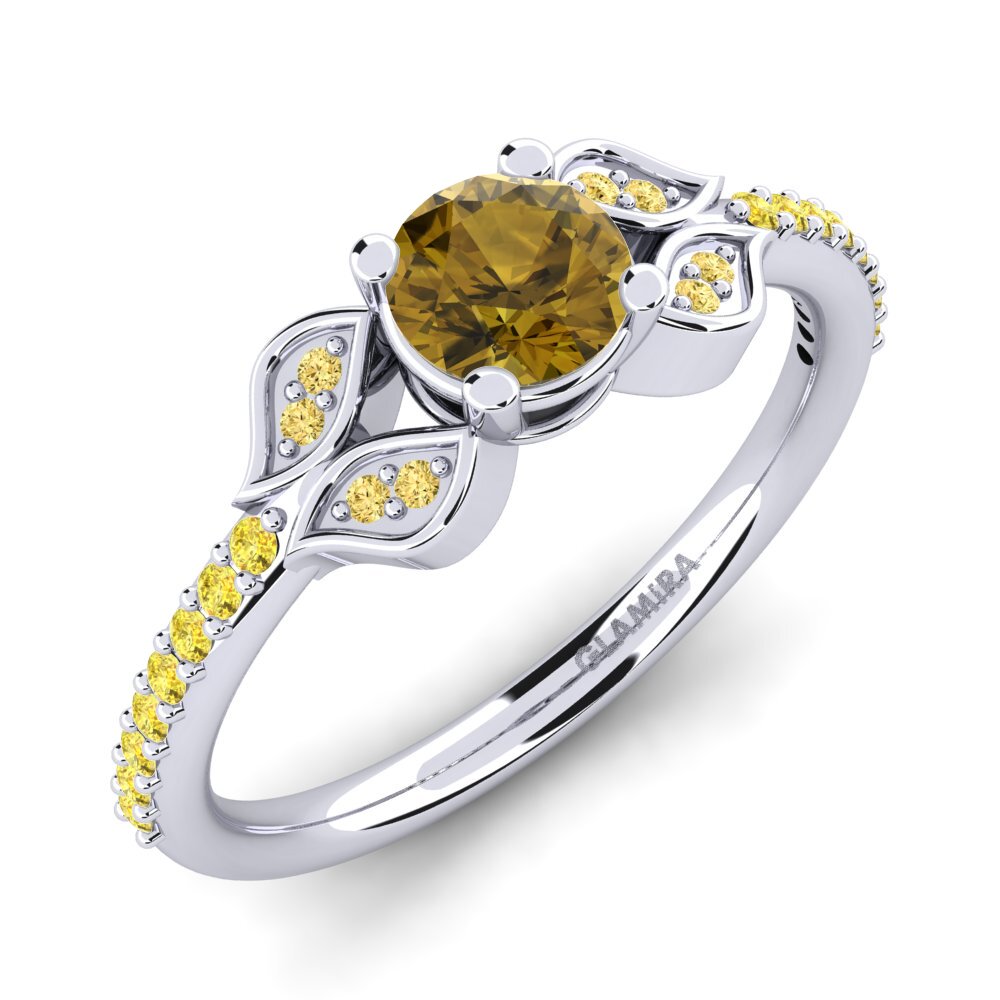 Brown Zircon Engagement Ring Elide