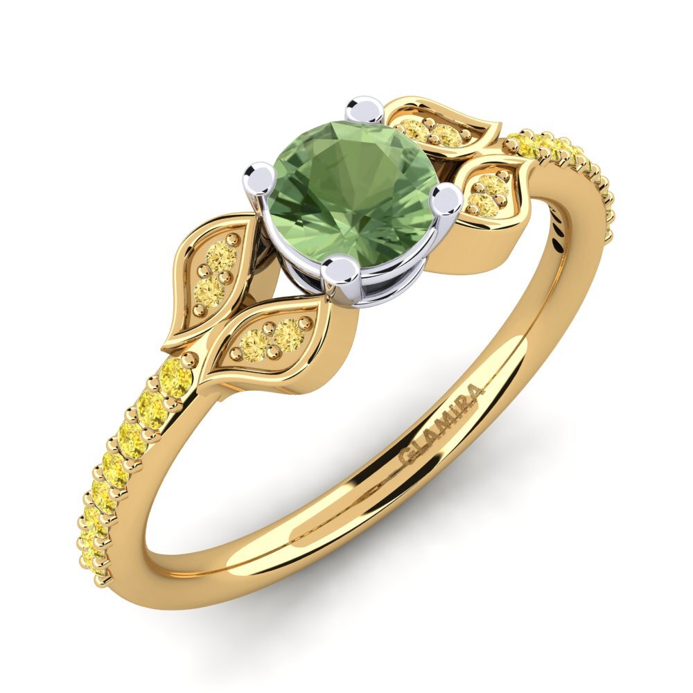 14k Yellow & White Gold Engagement Ring Elide