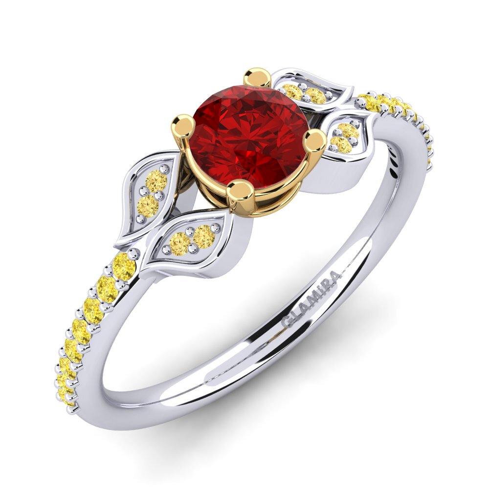 14ct White & Yellow Gold Engagement Ring Elide