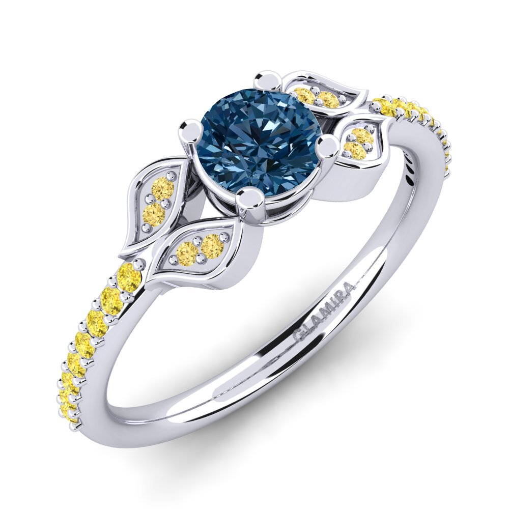 Blue Diamond Engagement Ring Elide