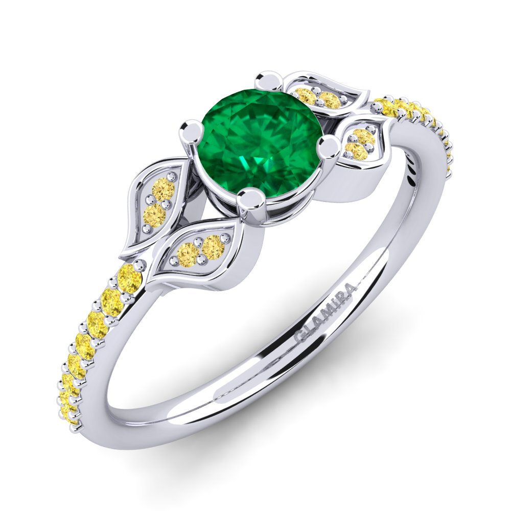 Emerald (Lab Created) Engagement Ring Elide
