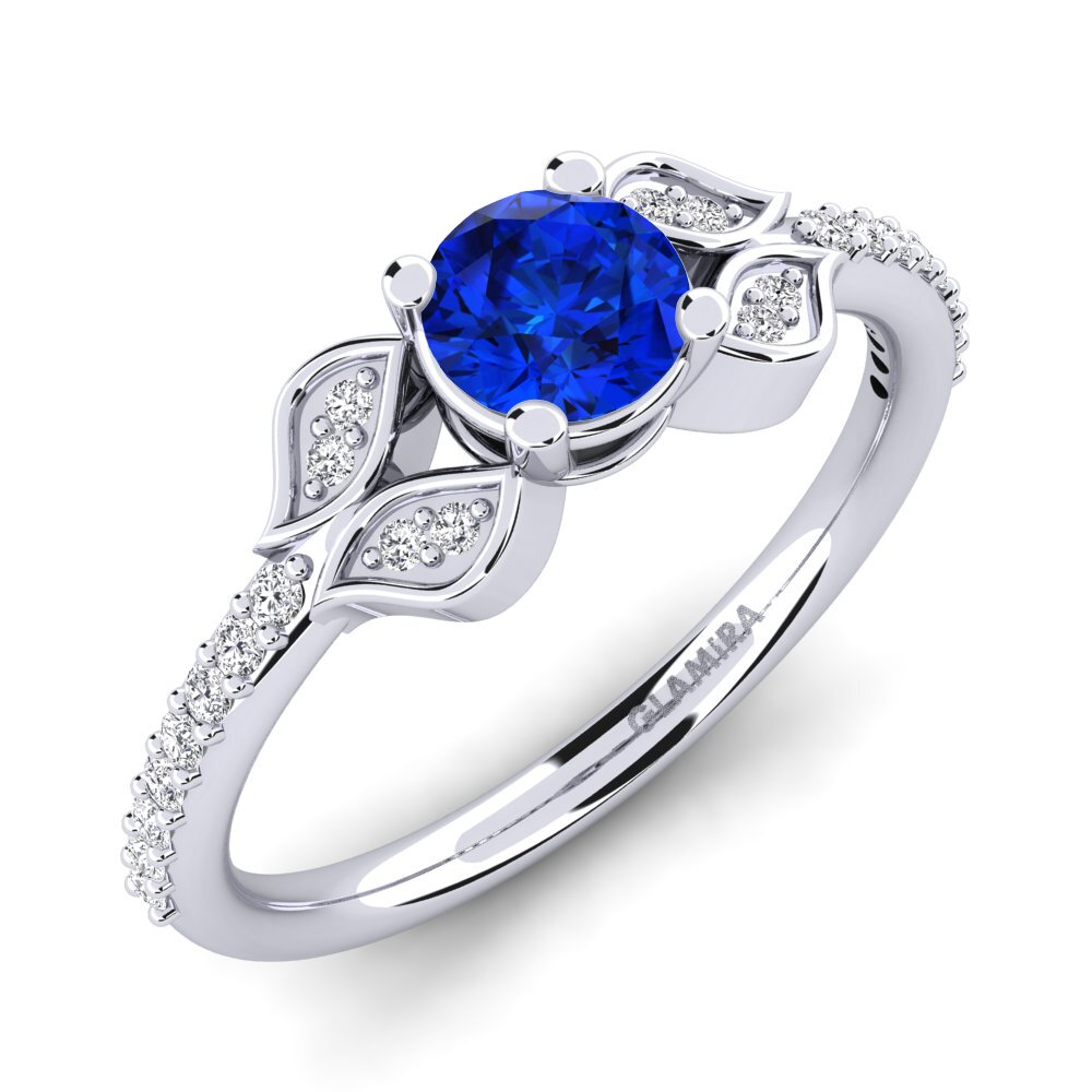 Sapphire (Lab Created) Engagement Ring Elide