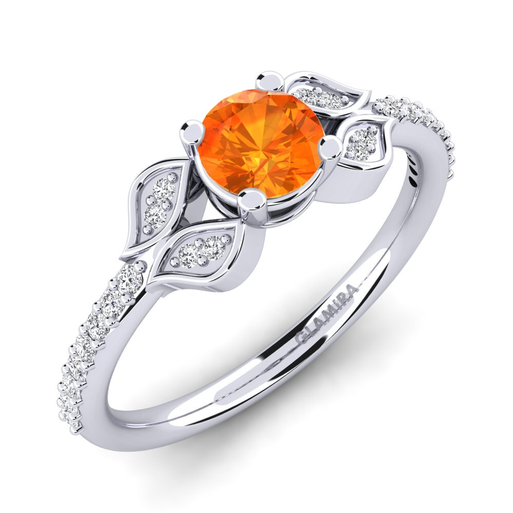 Orange Sapphire Engagement Ring Elide
