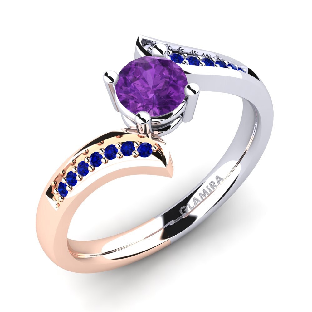18k White & Rose Gold Engagement Ring Elloine