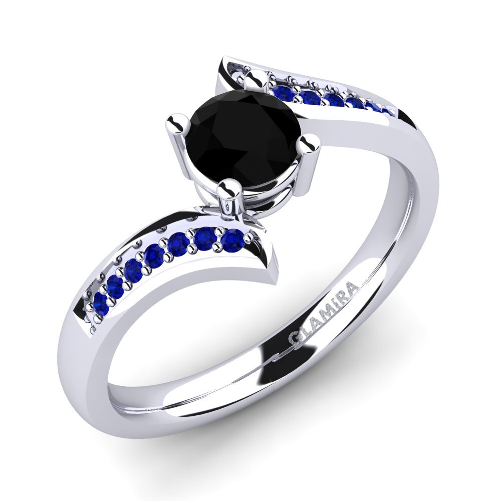 Black Sapphire Engagement Ring Elloine