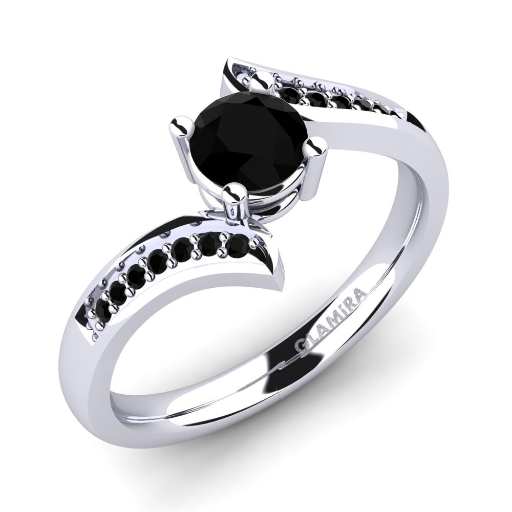 Black Diamond Engagement Ring Elloine