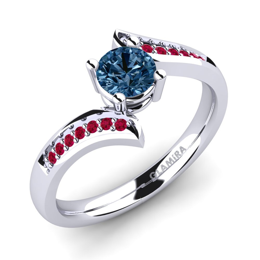 Blue Diamond Engagement Ring Elloine