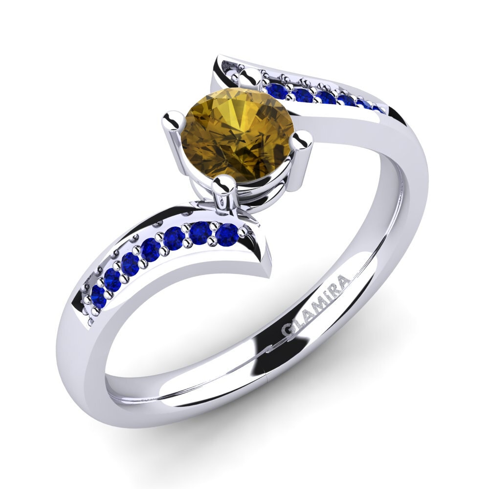 Brown Zircon Engagement Ring Elloine