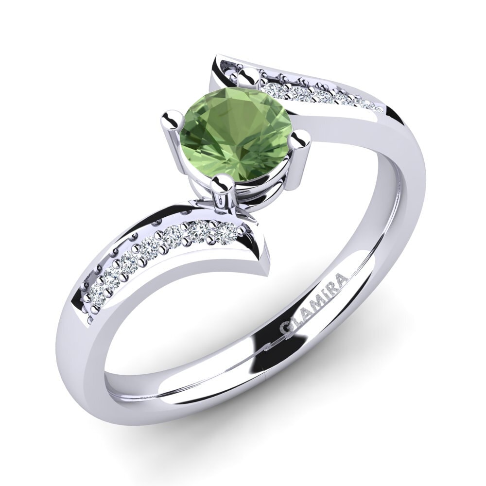 Green Sapphire Engagement Ring Elloine