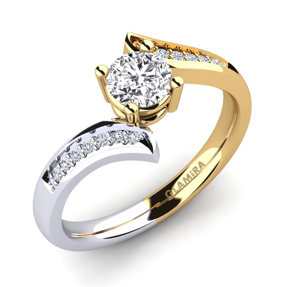 9ct Yellow / White Gold Engagement Ring Elloine