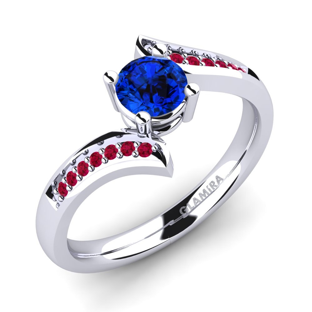 Sapphire (Lab Created) Engagement Ring Elloine