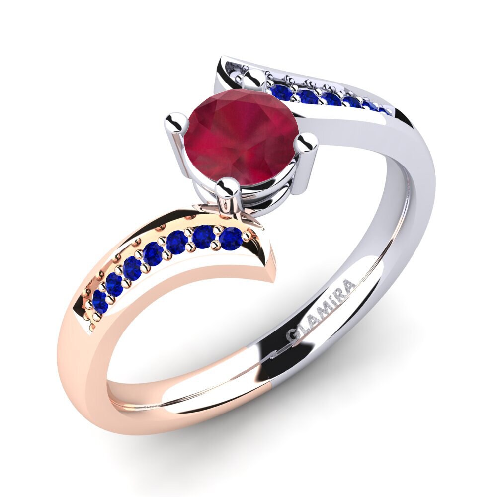 14K White & Rose Gold Engagement Ring Elloine