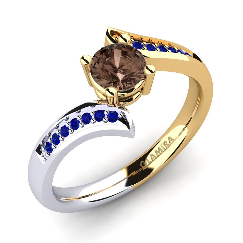 9K Yellow & White Gold Engagement Ring Elloine