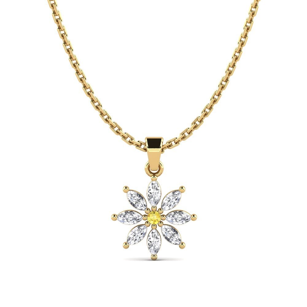 14k Yellow Gold Yellow Sapphire Women's Pendant Fennel