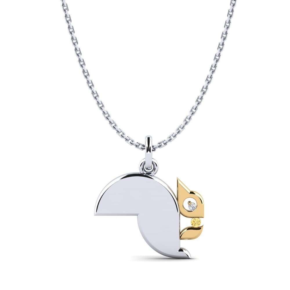 Vàng Trắng-Vàng 18K Kim Cương Vàng Mặt dây chuyền nữ Feraina