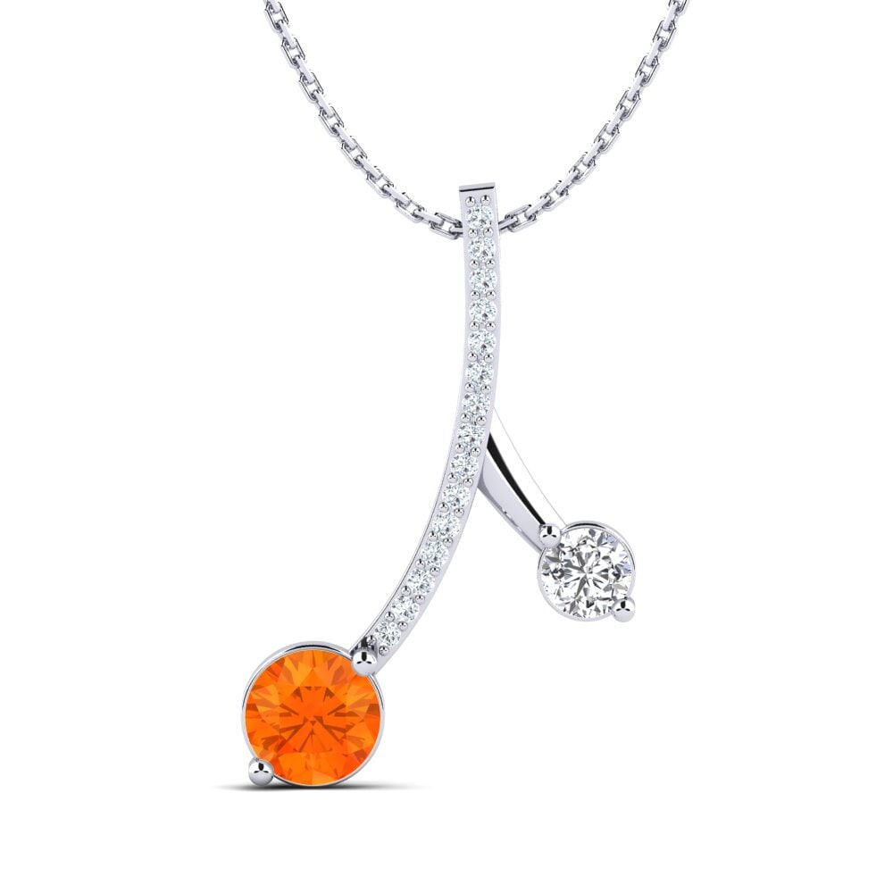 Orange Sapphire Women's Pendant Flede