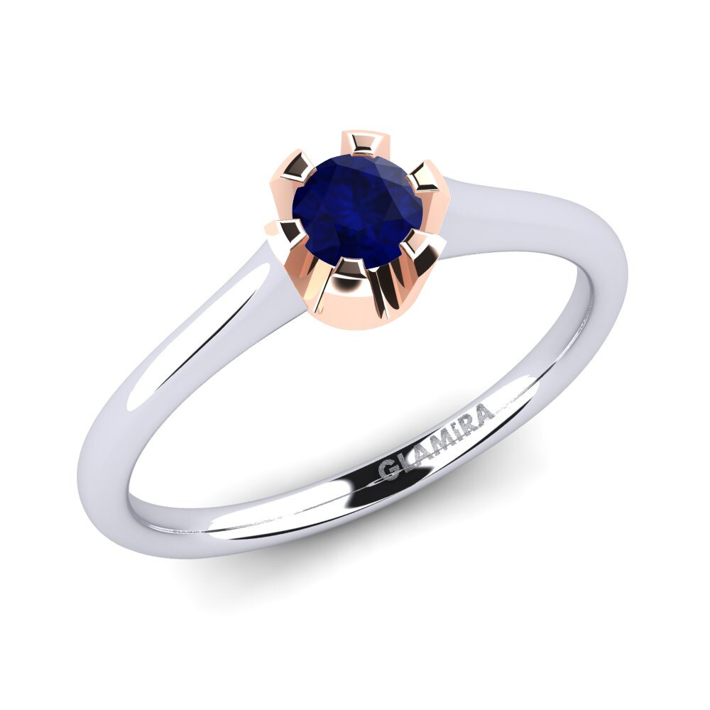 18ct White / Rose Gold Sapphire Engagement Ring Galilea