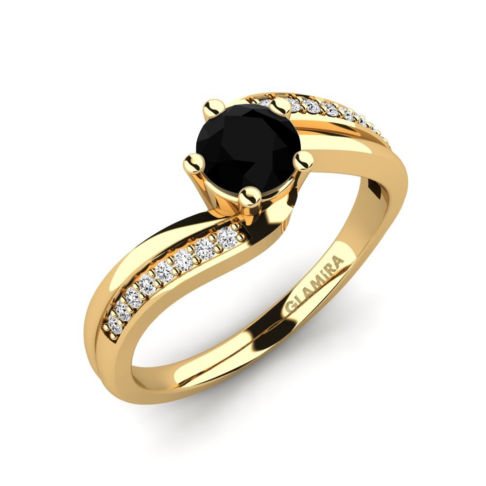Ónix Negro Anillo de compromiso Gardenia 0.5 crt