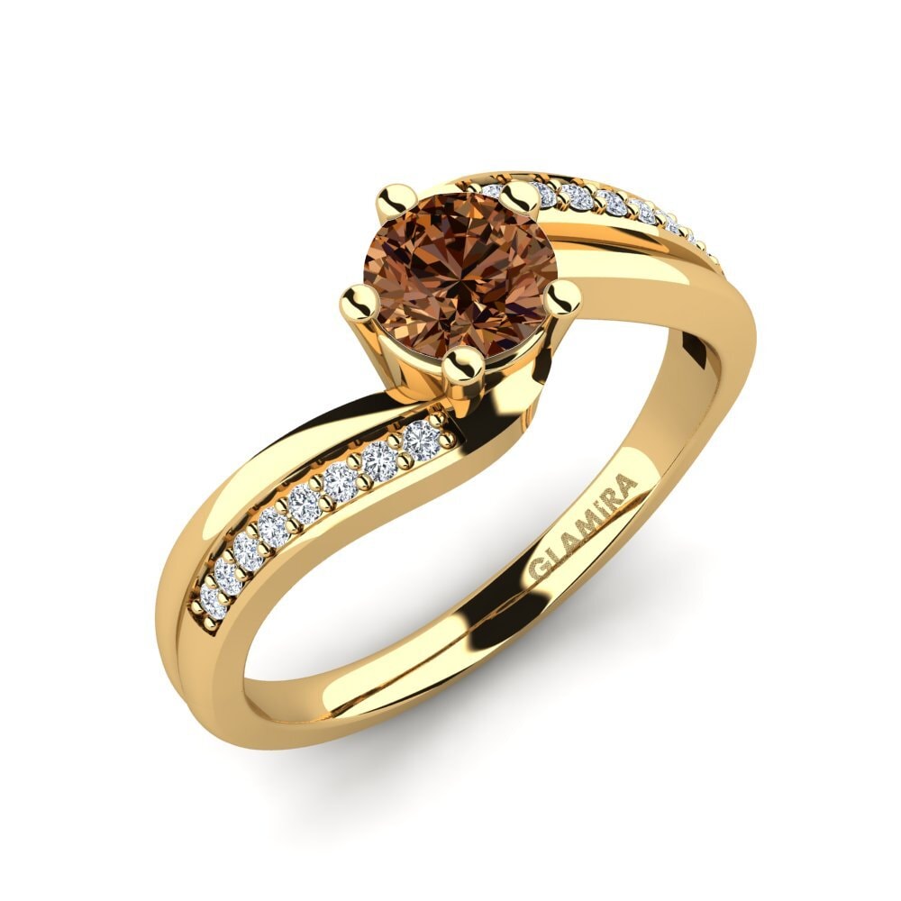 Brown Diamond Engagement Ring Gardenia 0.5 crt