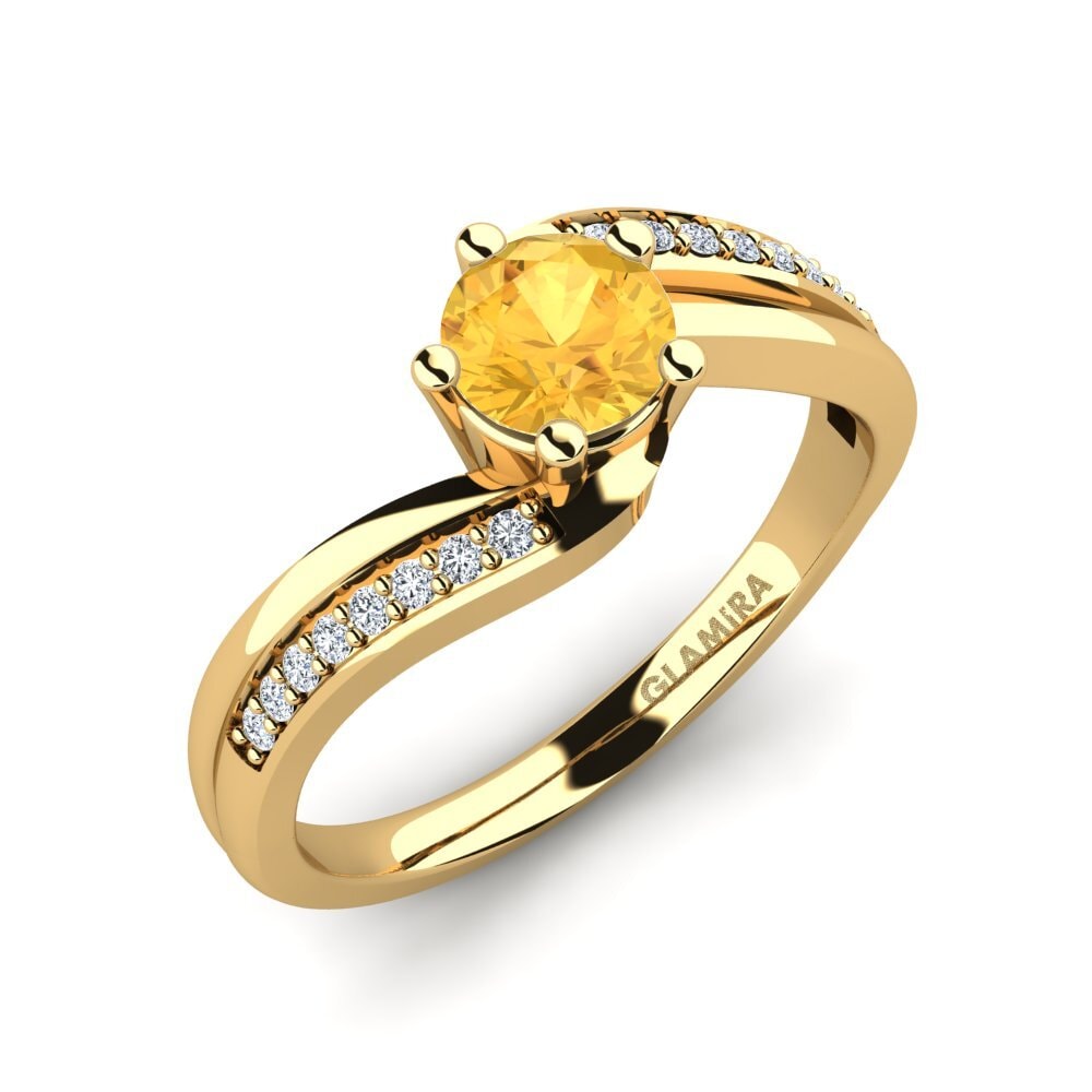 Citrine Engagement Ring Gardenia 0.5 crt
