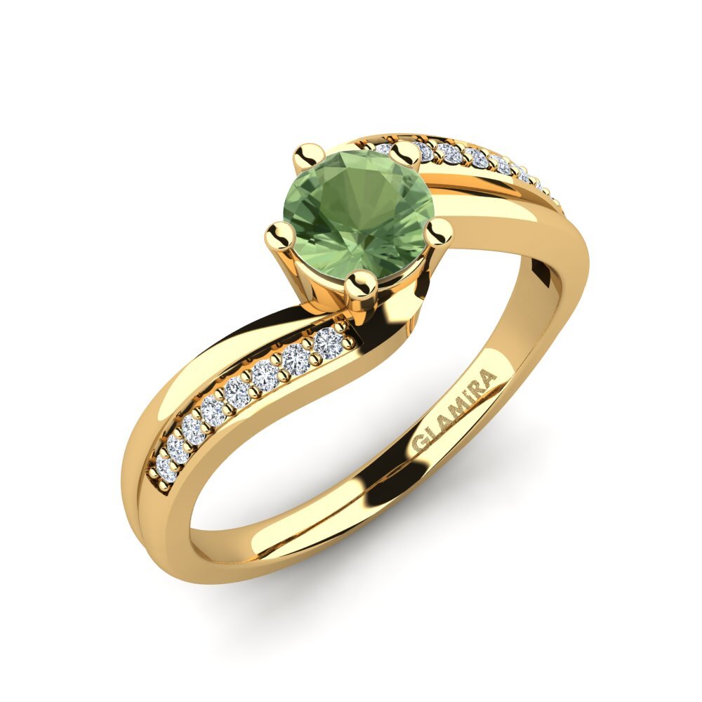 Green Sapphire Engagement Ring Gardenia 0.5 crt
