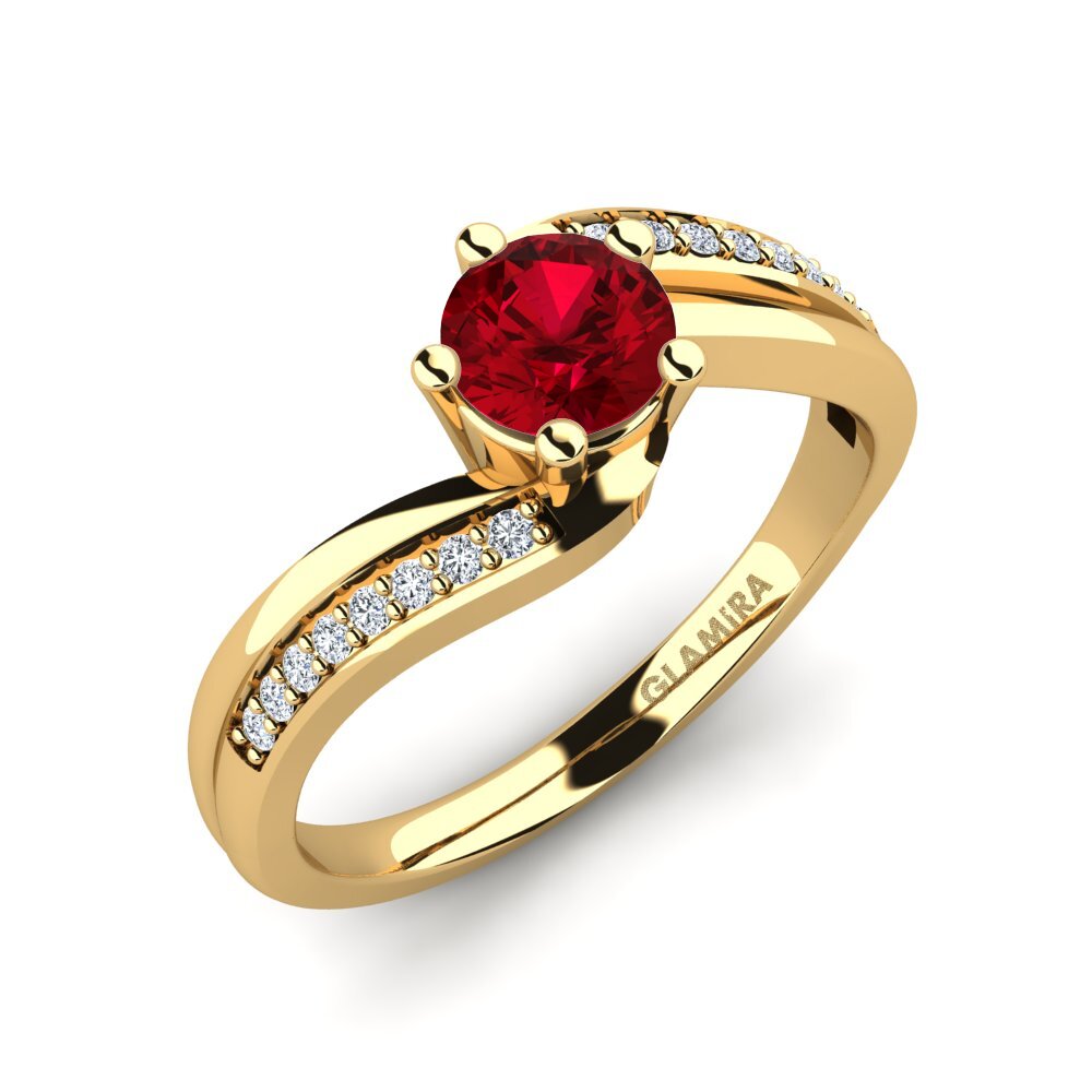 Circonita Roja Anillo de compromiso Gardenia 0.5 crt