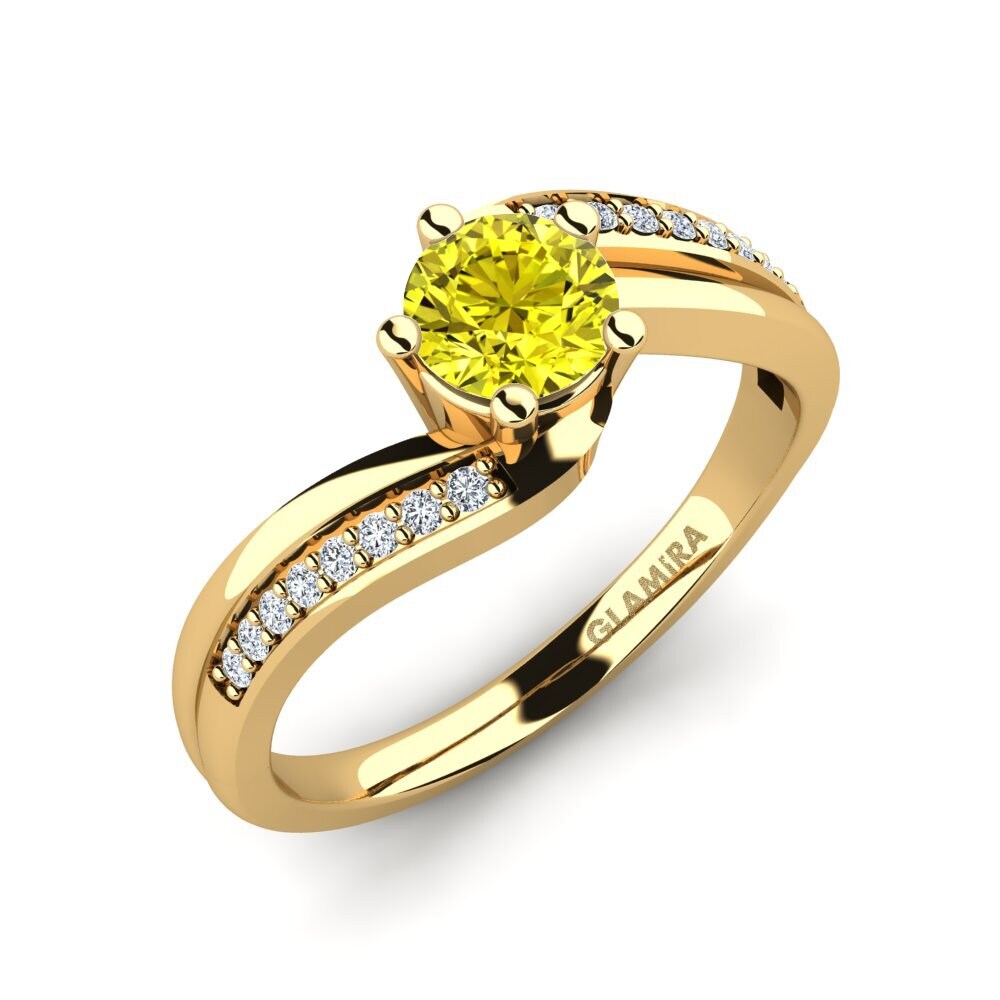Yellow Diamond Engagement Ring Gardenia 0.5 crt