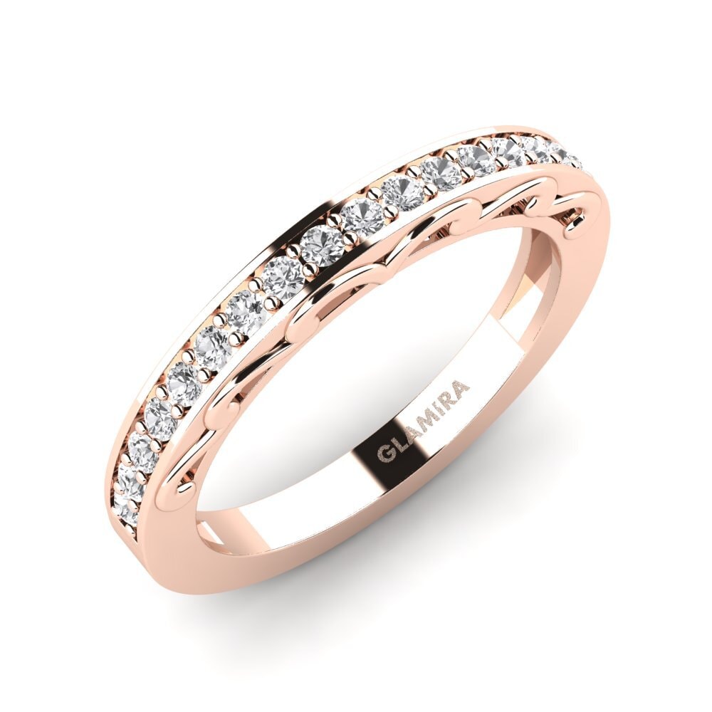 Or rose 14k Saphir Blanc Ensemble de mariée Gemmiferous Bague B