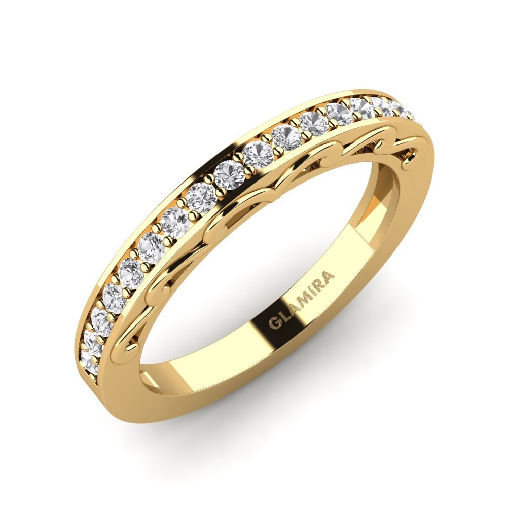 Or Jaune 14k Saphir Blanc Ensemble de mariée Gemmiferous Bague B