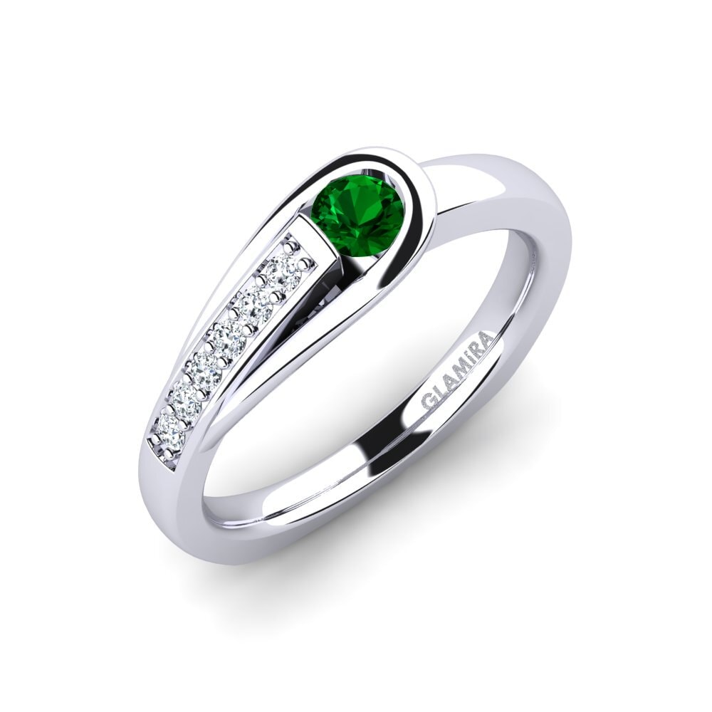 Green Zirconia Engagement Ring Genifer