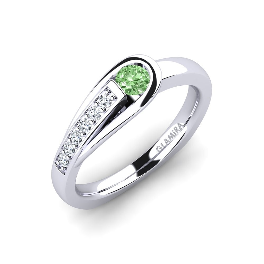 Green Diamond Engagement Ring Genifer