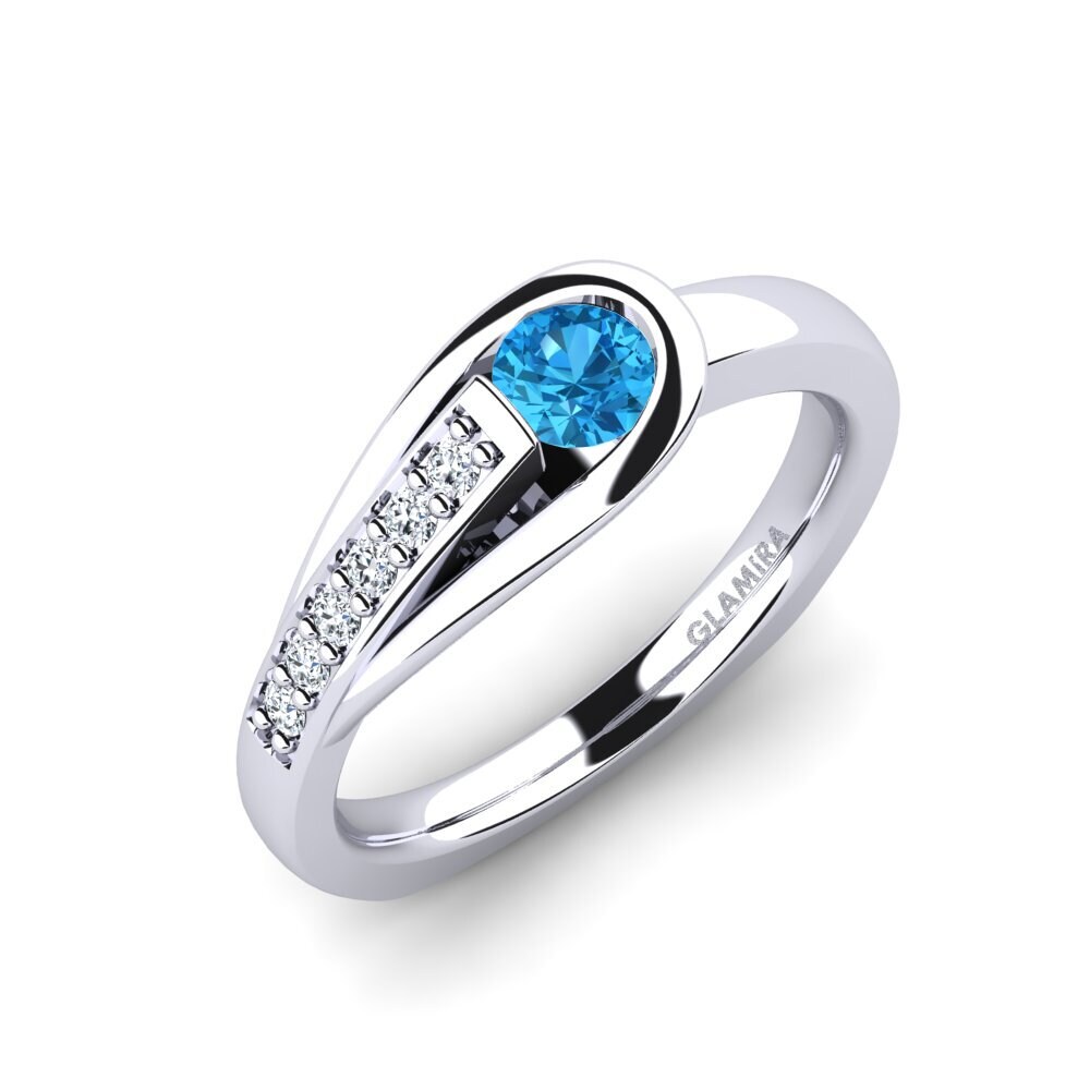 Blue Topaz Engagement Ring Genifer 0.25 crt