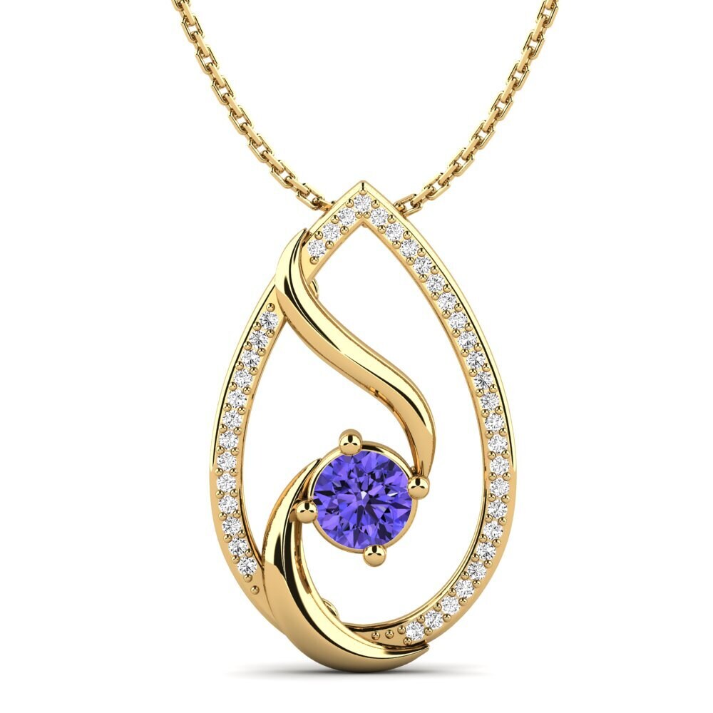 Gelbgold 585 Tansanit Damen anhänger Gotzone