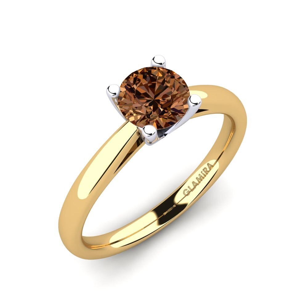 9k Oro Amarillo & Blanco Anillo de compromiso Grace 1.0crt