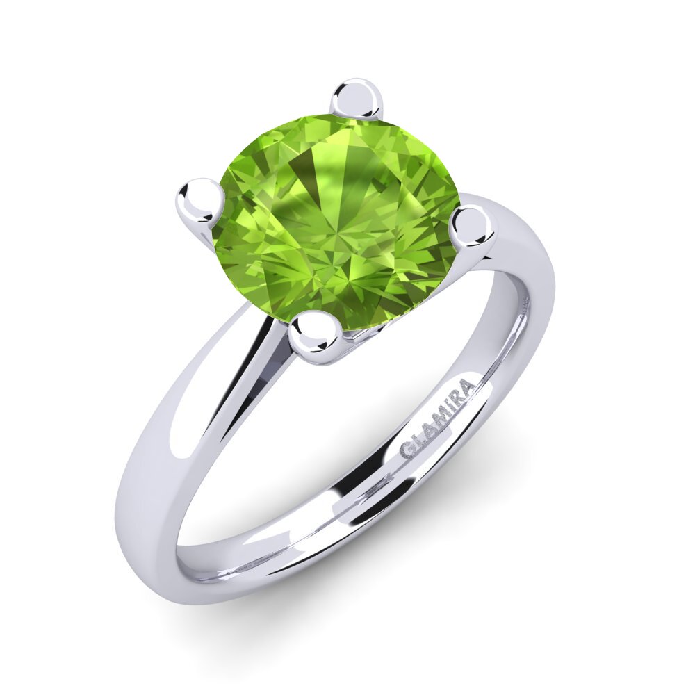 Rund Peridot Verlobungsringe Grace 3.0crt