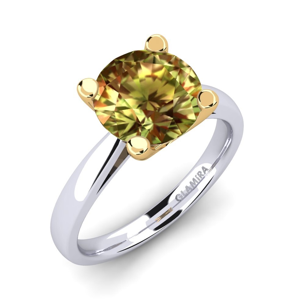 14ct White / Yellow Gold Sultan Stone Engagement Ring Grace 3.0crt