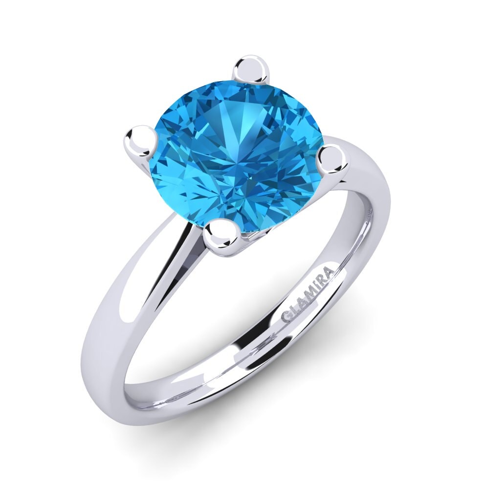 Blue Topaz Engagement Ring Grace 3.0crt