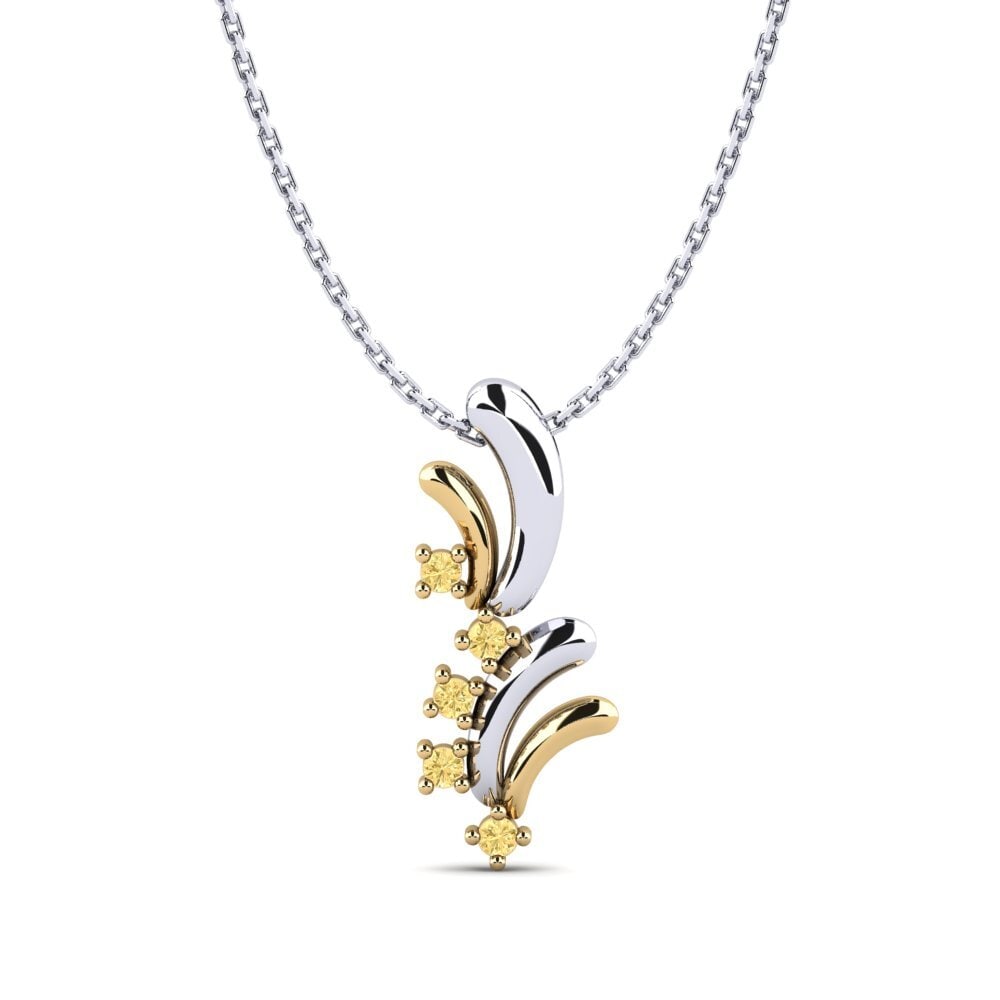 Vàng Trắng-Vàng 18K Kim Cương Vàng Mặt dây chuyền nữ Hallete