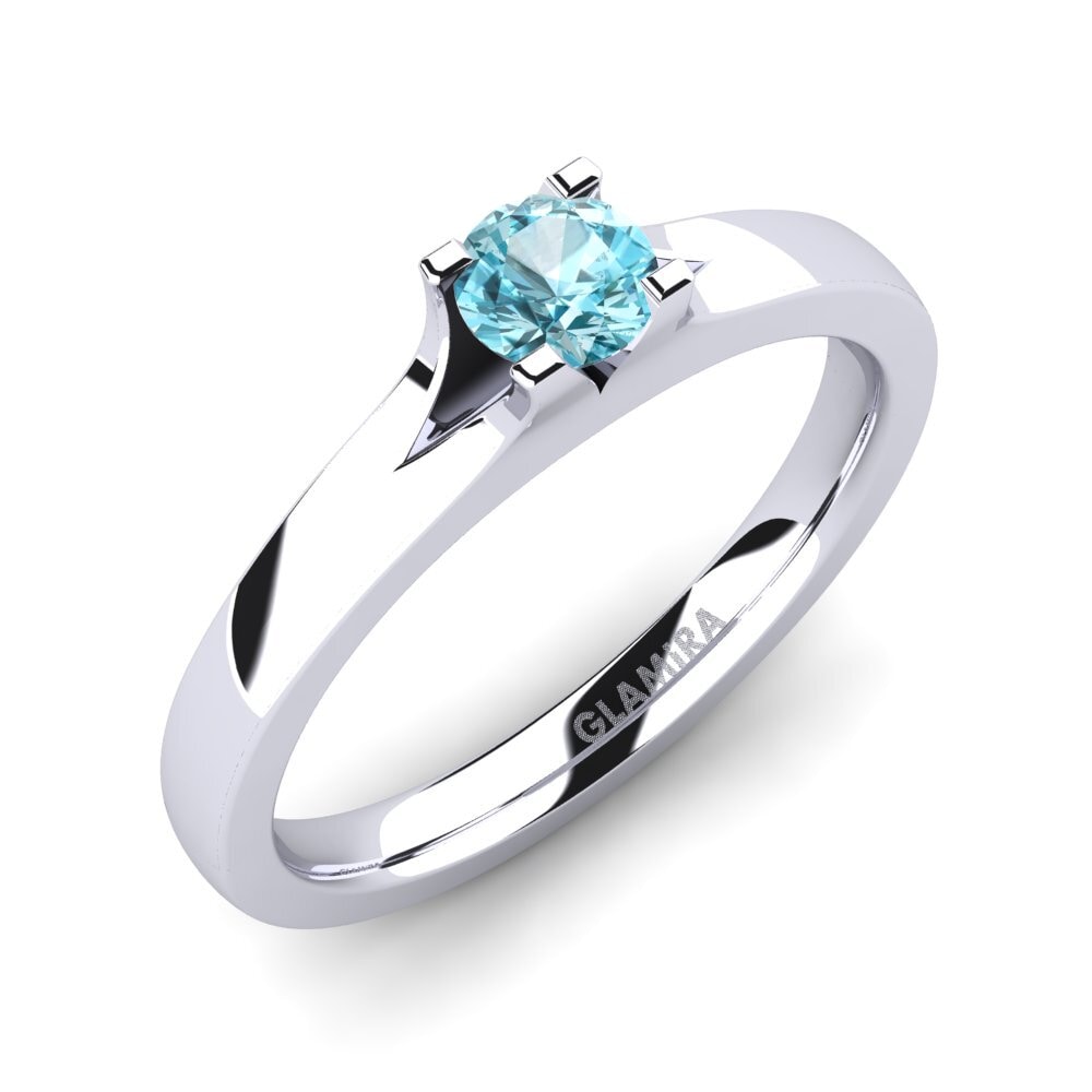 Blå Zirkon Forlovelsesring Henrietta