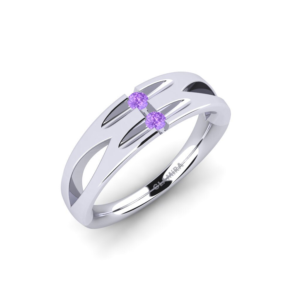 Amethyst Engagement Ring Hibiscus