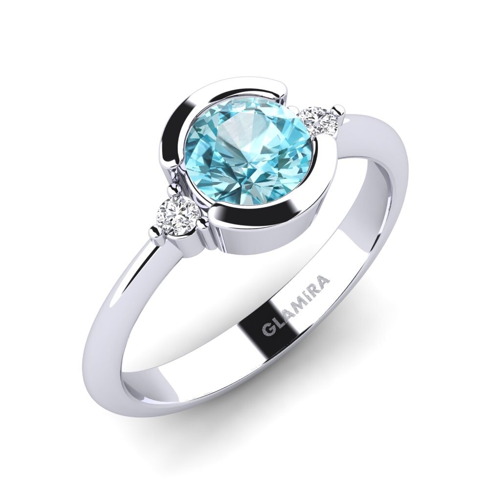 Blue Zircon Engagement Ring Iselin