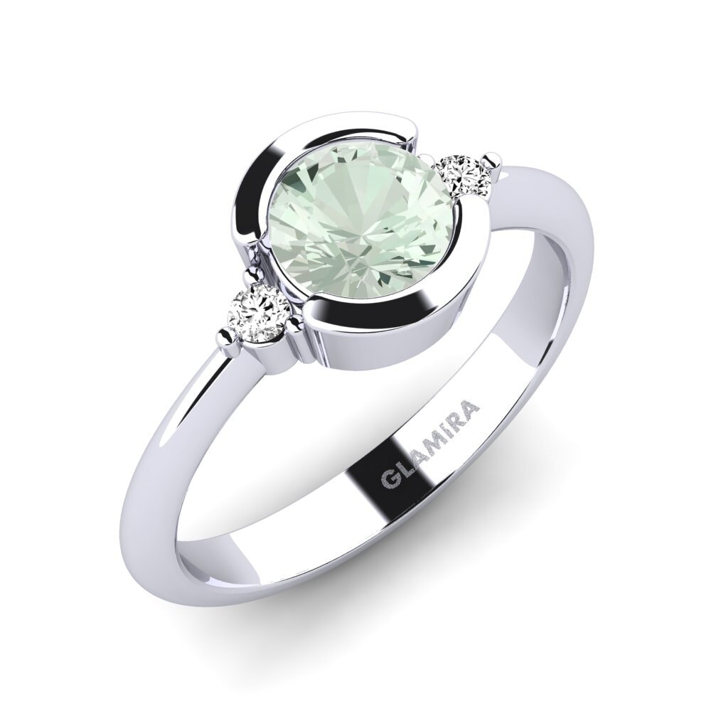Green Amethyst Engagement Ring Iselin