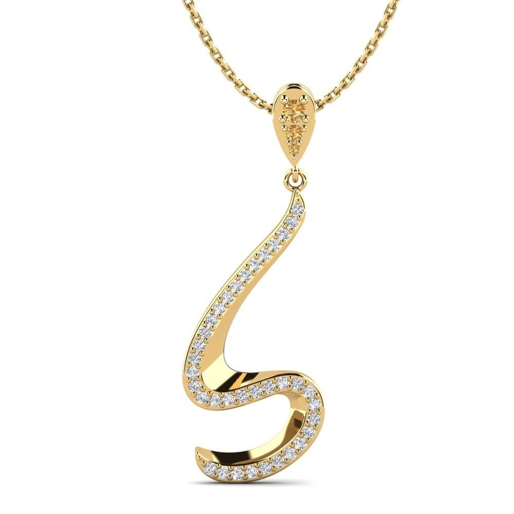 14k Yellow Gold Brown Diamond Women's Pendant Jihane