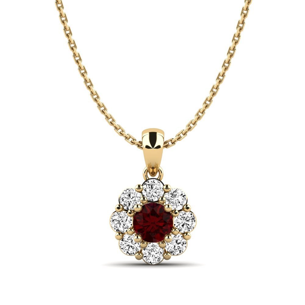 Gelbgold 375 Granat Damen halskette Kacie