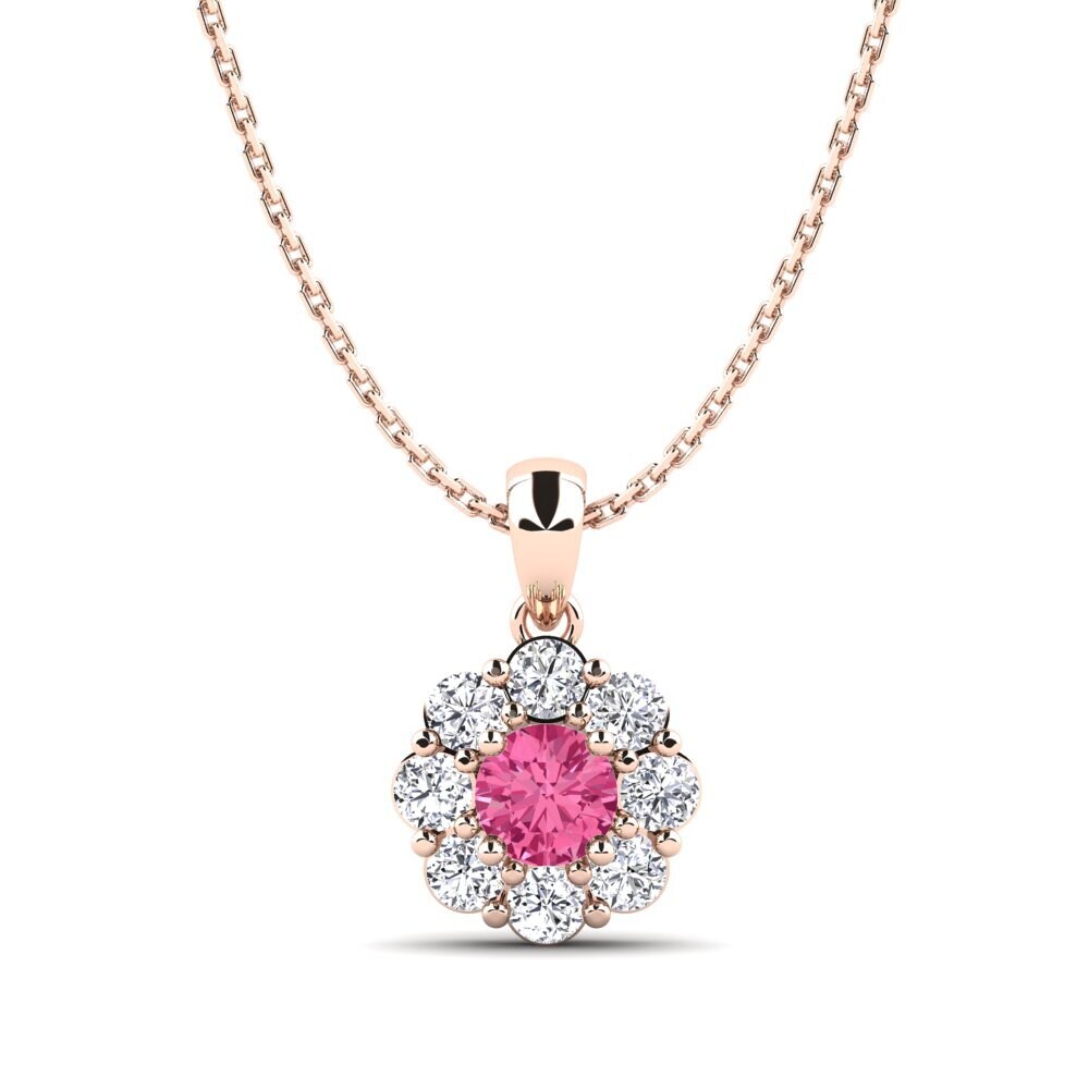 14ct Rose Gold Pink Tourmaline Women's Pendant Kacie