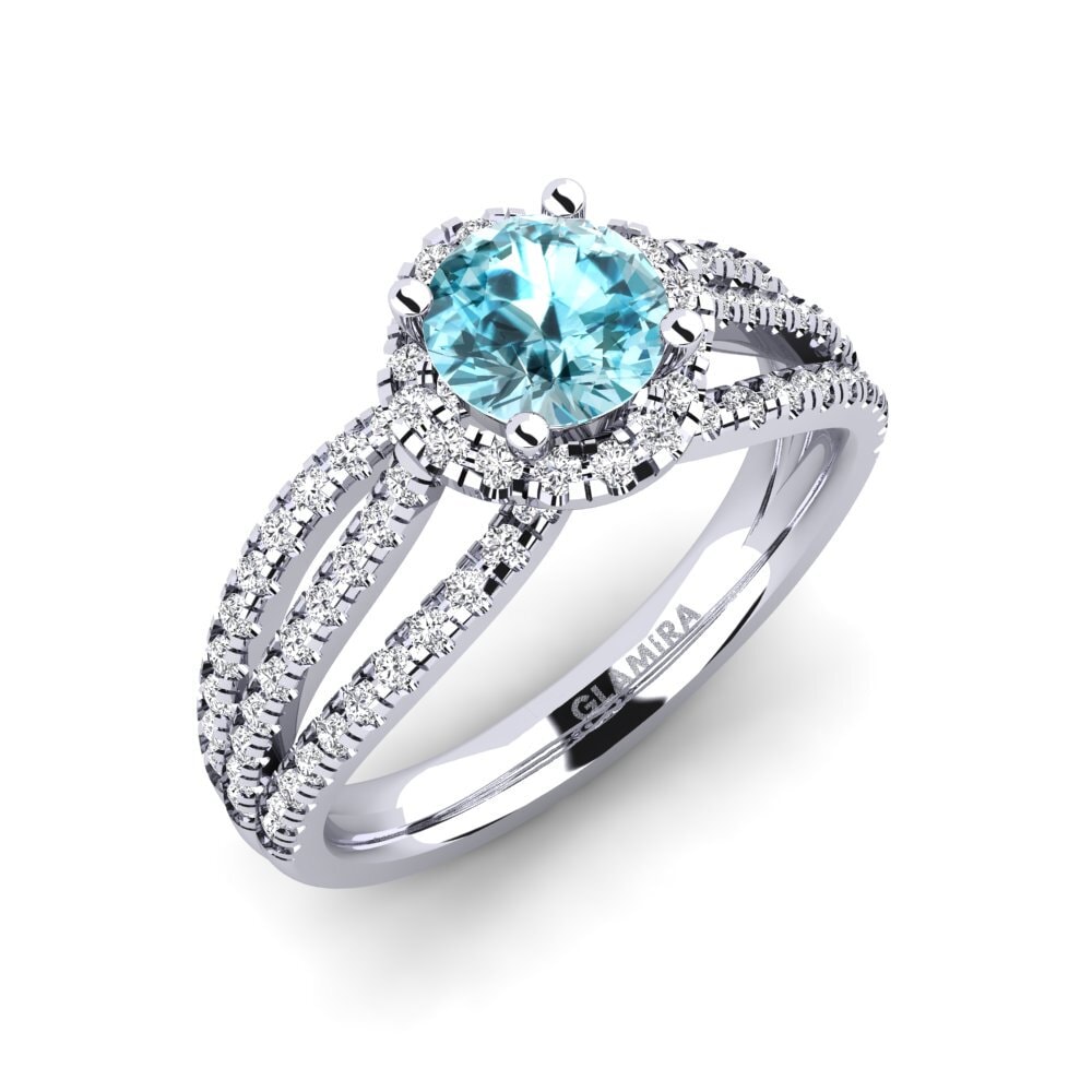 Blue Zircon Engagement Ring Karla