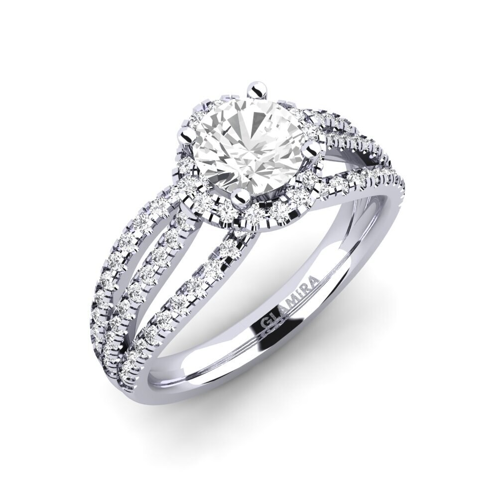 Zafiro blanco Anillo de compromiso Karla