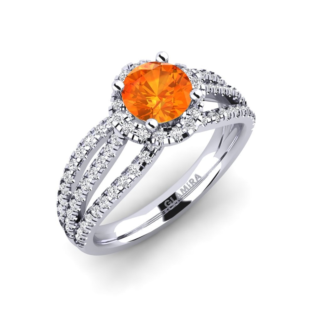 Orange Sapphire Engagement Ring Karla